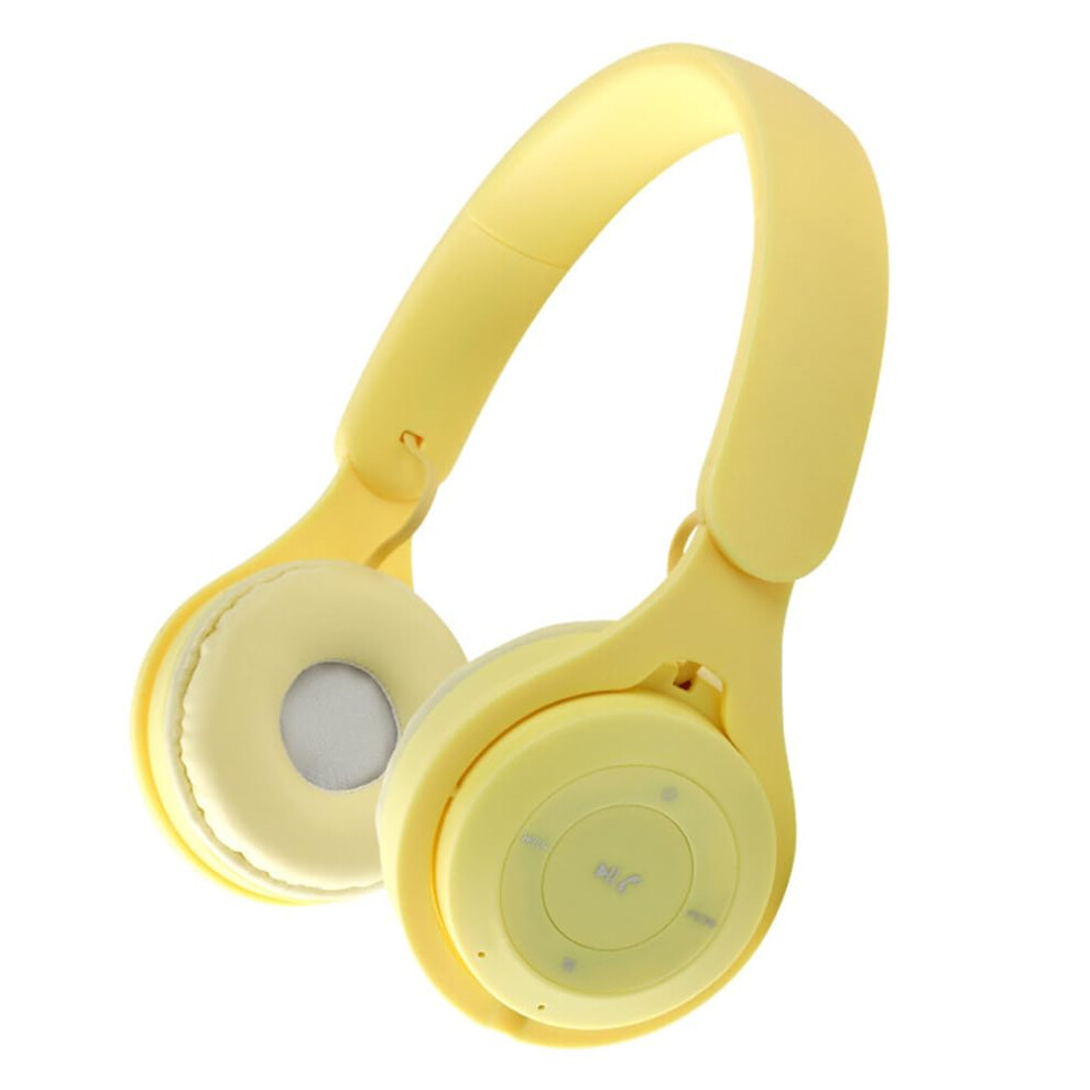 Wireless Bluetooth Headphones With Microphone Overear Foldable Stereo For Travel Office Home Yellow 9412369187222