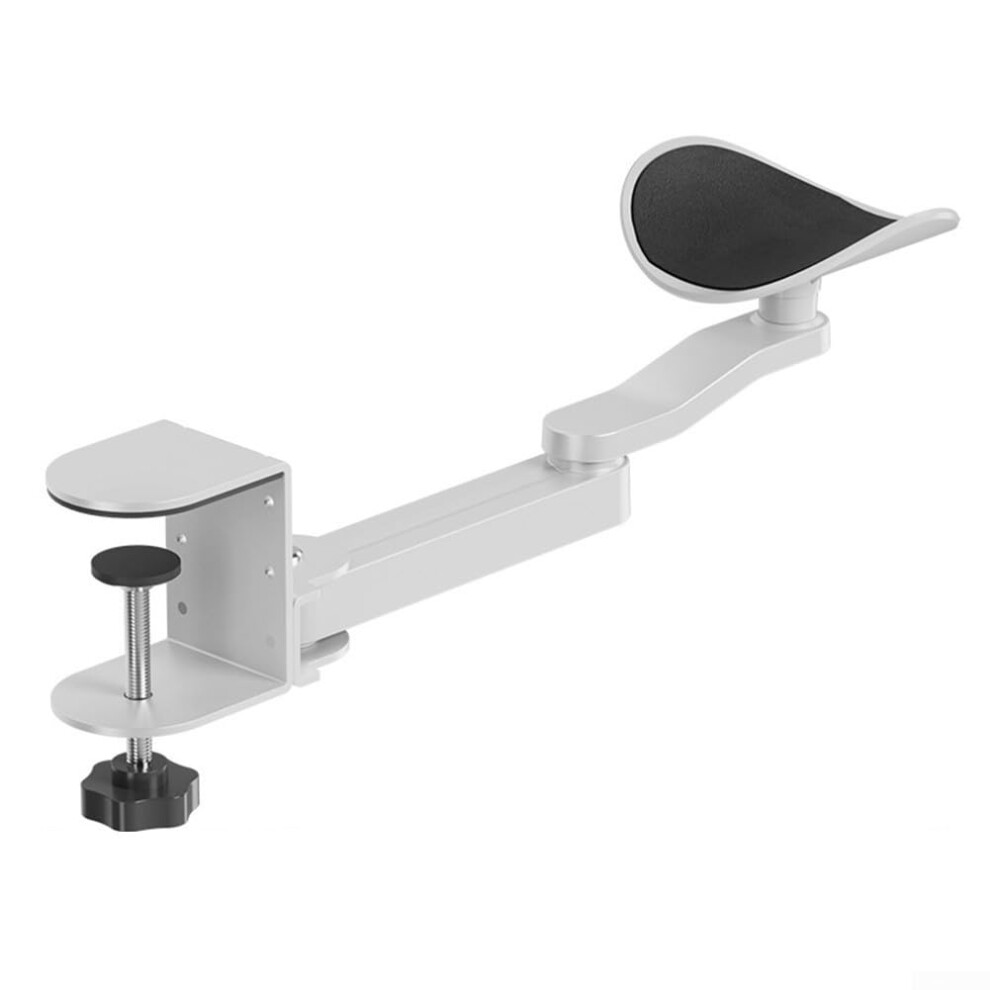 Ergonomic Design Desktop Bracket Height Adjustable For Computer Use Aluminum Desk Clamp, Compatible With Most Pcs White 9189345058745