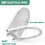 Slow Close Square Toilet Seat with Quick Release White Adjustable Stainless Hinges Durable 5
