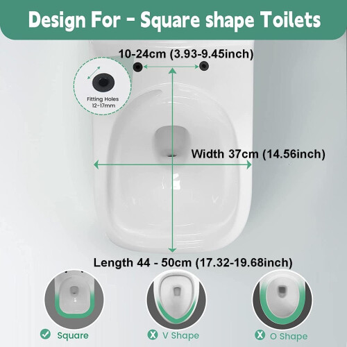 Square Soft Close Toilet Seat with Quick Release, White  Fix Hinges, Easy to Install 1