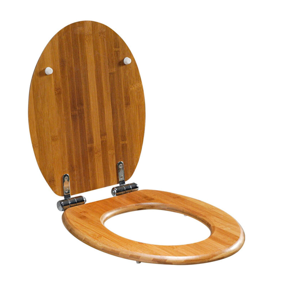 Toilet Seat With Softclose, Wooden Lid, Quick Release, Easy Clean, Oshape, 37X42.5cm 9365049956086