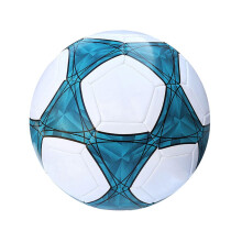 Soccer Ball Outdoor Use Size 5 Machine Stitched Blue Pentagram Design For Various Venues Wear Resistant