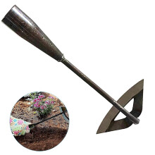 Soil Loosening Tool, Hollow Hoe Special Design For Efficient Weeding And Planting, Sharp Edge Hand-forged Steel Hoe For Backyard Farm Planting, Not Su