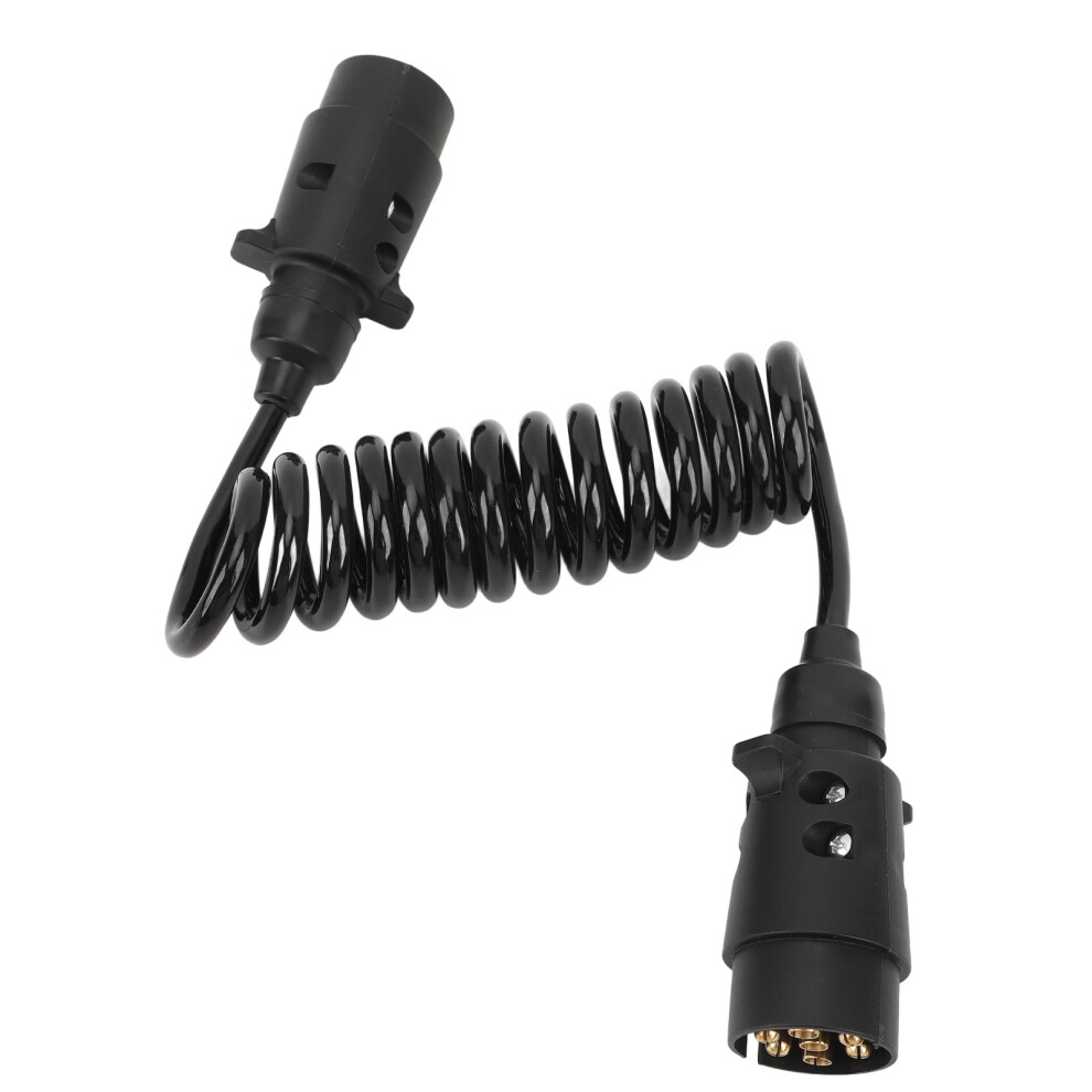 Trailer Adapter Coiled Cable 7 Pin Plug To Socket Spring Wiring Design Extension Harness Durable Plastic Casing Flexible Retracted Quick And Light 9169997738325
