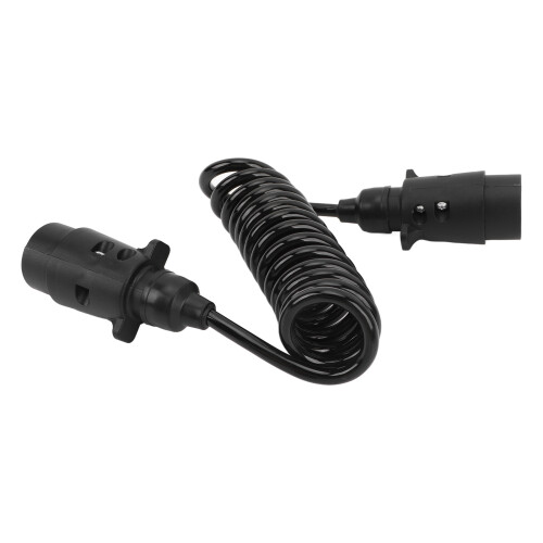Trailer Light Adapter Coiled Cable 7 Pin Plug to Socket Spring Wiring Design Extension Harness Durable Plastic Casing Flexible Retracted Quick and 2
