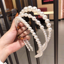 Diadema vintage di perle per donne e ragazze, cerchietto da sposa dal design alla moda con perle sintetiche, perfetto per matrimoni, compleanni e
