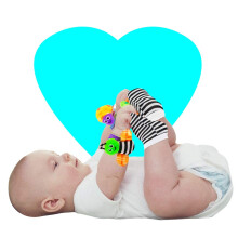 Kit de Desenvolvimento Sensorial para Bebês, Meias com Chocalho de Pulso e Sensor de Movimento dos Pés em Material Orgânico, Brinquedos Educativos