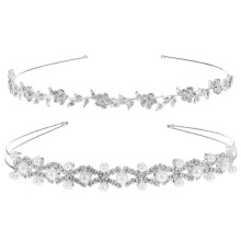 Twinkling Treasure, sølvlegering brudepandebåndssæt, krystalbryllupstilbehør, ideelt til fødselsdagsfester, gallahår, 2 designs i luksuriøs