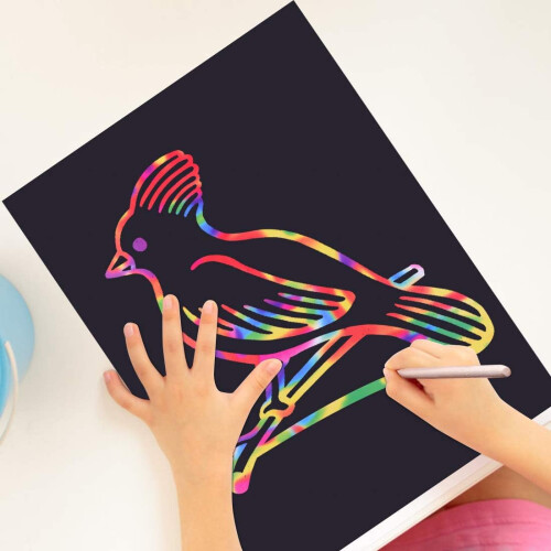 Δώρο χειροτεχνίας για παιδιά, χαρτί scratch art για τέχνες και χειροτεχνίες για 1
