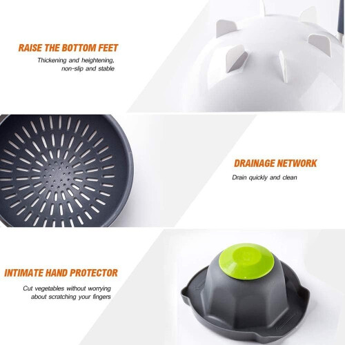 Innovative Multifunction Rotate Vegetable Cutter, Kitchen Tool With Interchangeable Blades For Versatile Use, Stainless Steel Tools And Comfortable