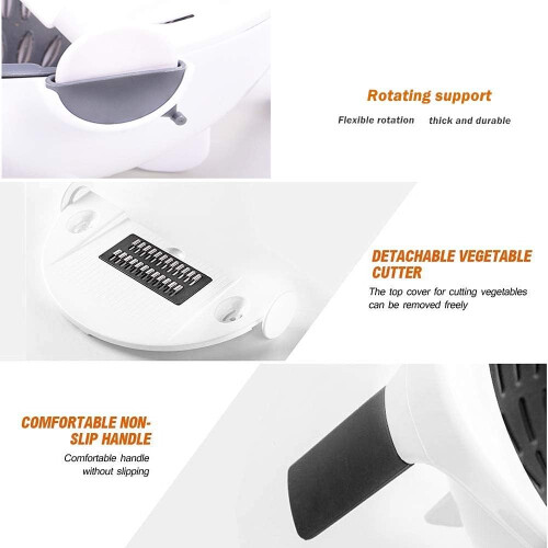 Innovative Multifunction Rotate Vegetable Cutter, Kitchen Tool With Interchangeable Blades For Versatile Use, Stainless Steel Tools And Comfortable 2