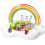 Φουσκωτό μπαρ Rainbow Cloud, πλωτή θήκη ποτών με 4 θήκες για ποτήρια για αδιάλειπτη 8