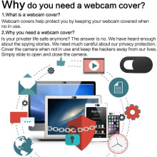 Copertura scorrevole per webcam, protegge la privacy con un design ultrasottile, materiale ABS flessibile per una facile installazione su
