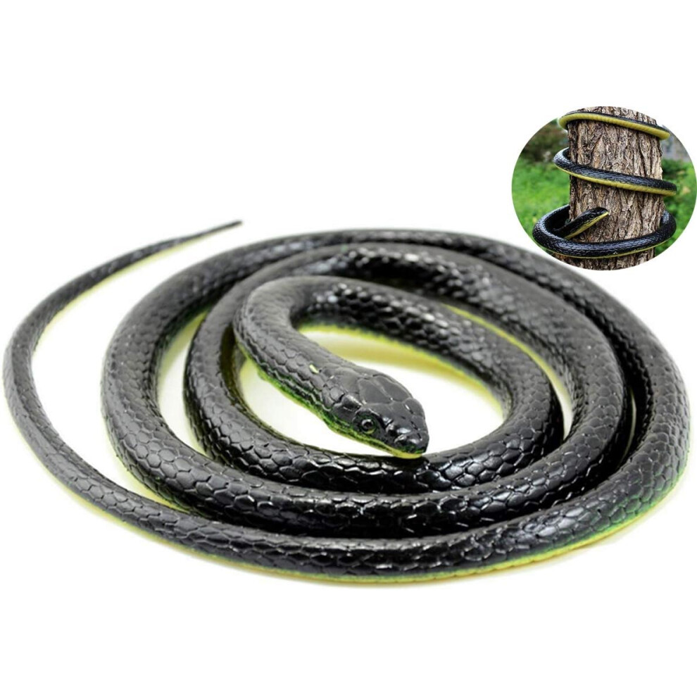 Realistic Snake Toy, 130Cm, Lifelike Design For Garden Props, Bird Deterrent, Soft And Flexible, Non-Toxic Paint, Perfect For Halloween Decoration