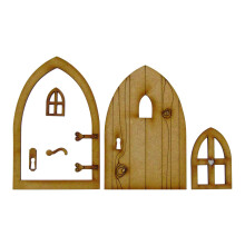 Acessórios inacabados para janelas de fadas, porta em miniatura de madeira com acabamento requintado, ideal para diversas decorações de jardins de