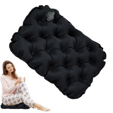Inflatable Cushion Waterproof Air Cushion Camping Portable Sports Seat Cushion Work Chair Stadium Car Hiking Black White