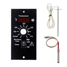 Digital Thermostat Kit for Traeger Wood Pellet Grills, Automatic Feeding, Multifunctional Grilling, Black (C)