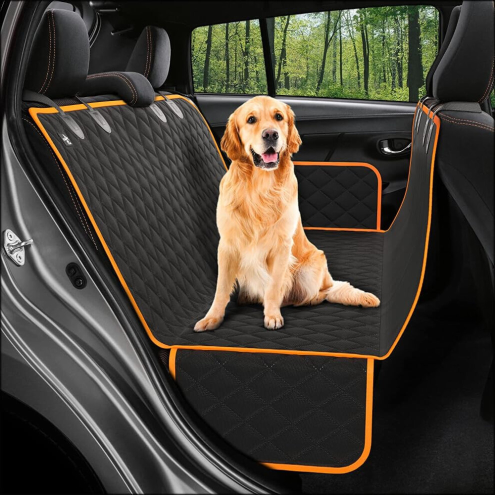 Dog Car Seat Cover For Volvo S90 20162024 137X147 Cm Hammock For Back Seats, Nonslip Scratchproof, Universal Fit Orange 9426802756081