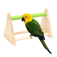 Bird Play Stand with Stable Triangle Base, Wooden Parrot Perch for Small Birds Indoor Outdoor Use