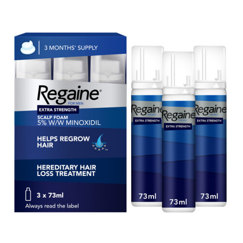 Regaine for Men Extra Strength Scalp Foam | Three Months Supply 3x73ml