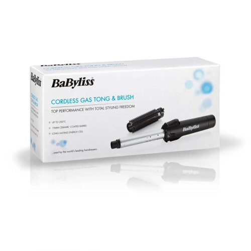 BaByliss BaByliss 2583BU Pro Gas Hair Tong And Brush Cordless 19mm Ceramic Barrel