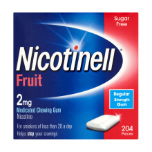 NICOTINELL FRUIT 2MG MEDICATED CHEWING GUM 204 PIECES SUGAR FREE