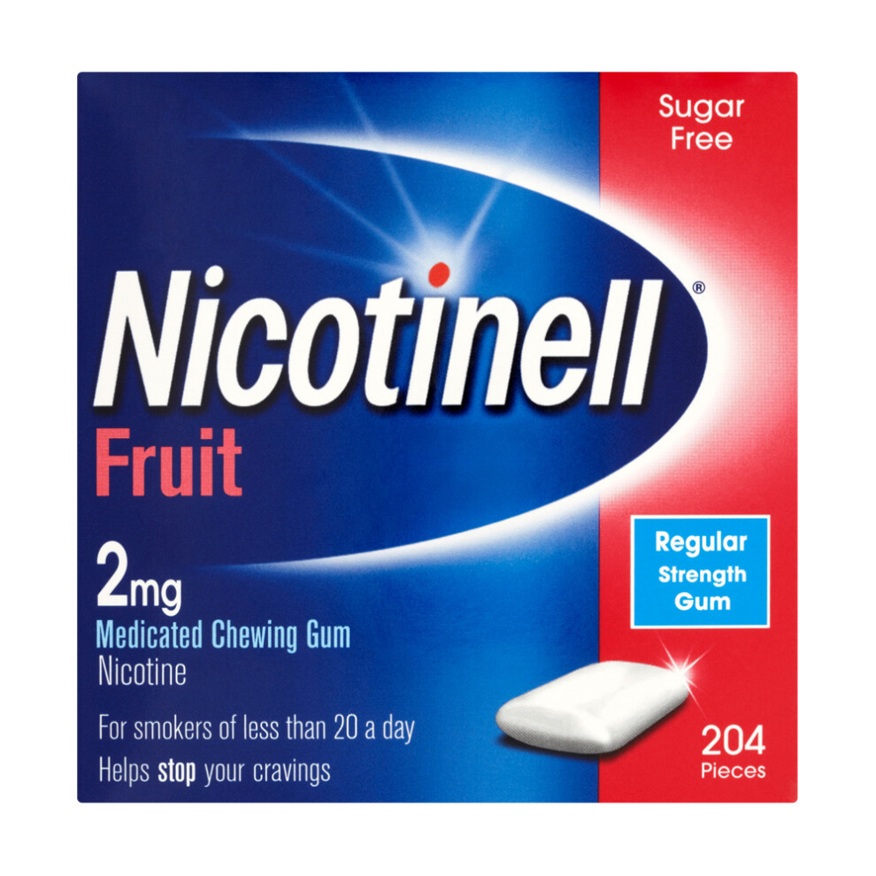 Nicotinell Fruit 2Mg Medicated Chewing Gum 204 Pieces Sugar Free