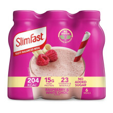 Ready To Drink Shake, Tasty, Balanced Shake with 15g protein, 23 Vitamins and Minerals and No Sugar, White Chocolate & Raspberry Flavour, 6 x 325 ml