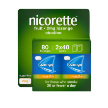 (2mg, 80 Lozenges) Nicorette Fruity Lozenge Smoking Aid Pocket Sized Pack Fast Relief