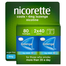 (4mg, 80 Lozenges) Nicorette Lozenge Smoking Aid Pocket Sized Pack Fast Relief