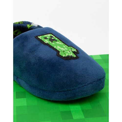 Minecraft (2 UK Child) Minecraft Mule Slippers (Boys Blue) 1