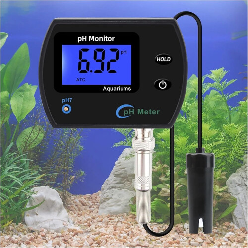 Digital PH Meter with Clear Display and Replaceable Probe for Aquarium Hydroponics Wall Mount 1
