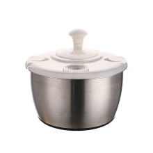 Stainless Steel Salad Spinner 5L Large Capacity Vegetable Dryer for Fast Spin and Time Saving Prep