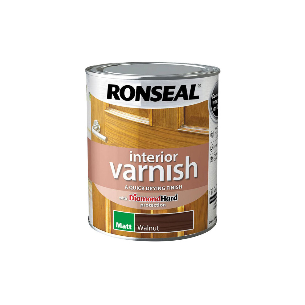 Ronseal Interior Varnish Matt, Walnut - 750Ml