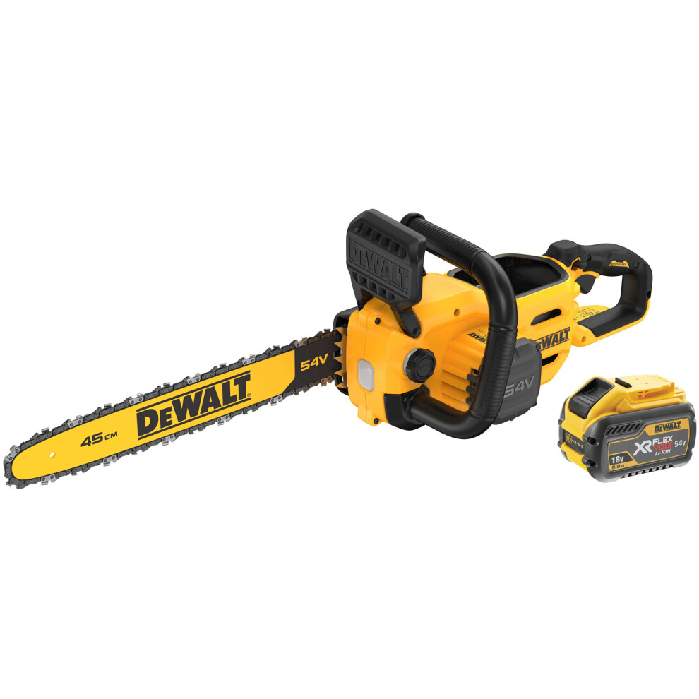 Dewalt Dcmcs574x1 Flexvolt Cordless Brushless Chainsaw 45Cm Bar 54V 1X 9.0Ah