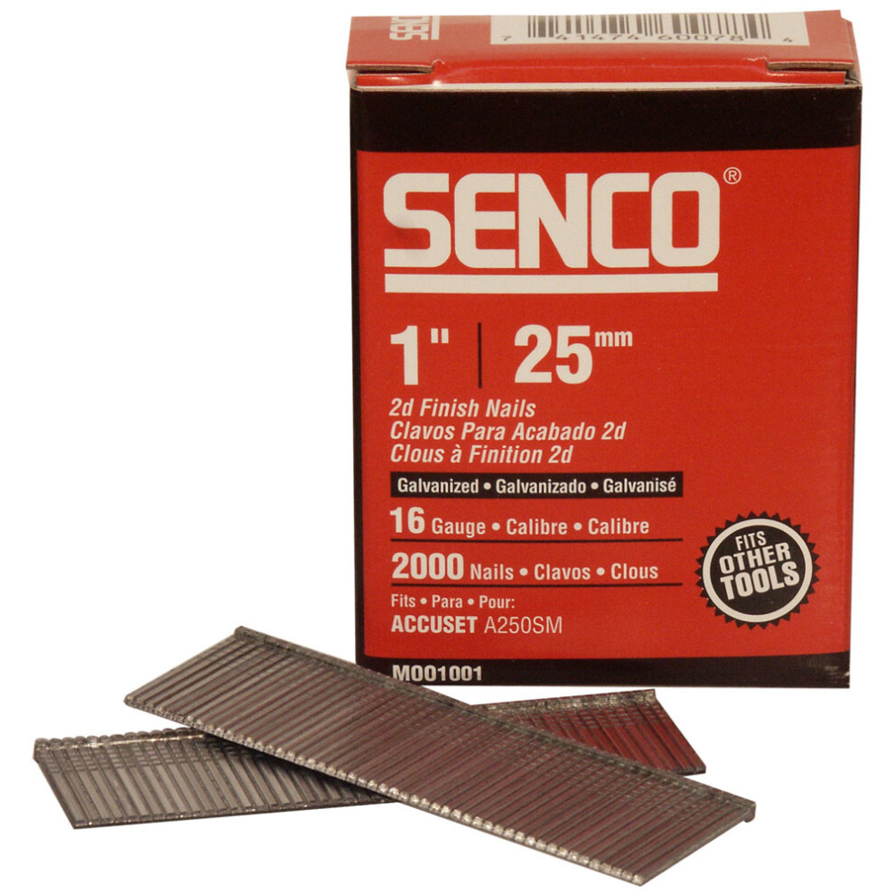 Senco Rx13eaa Straight Brad Nails Galvanised 16G X 25Mm Pack Of 2,000 741474600784
