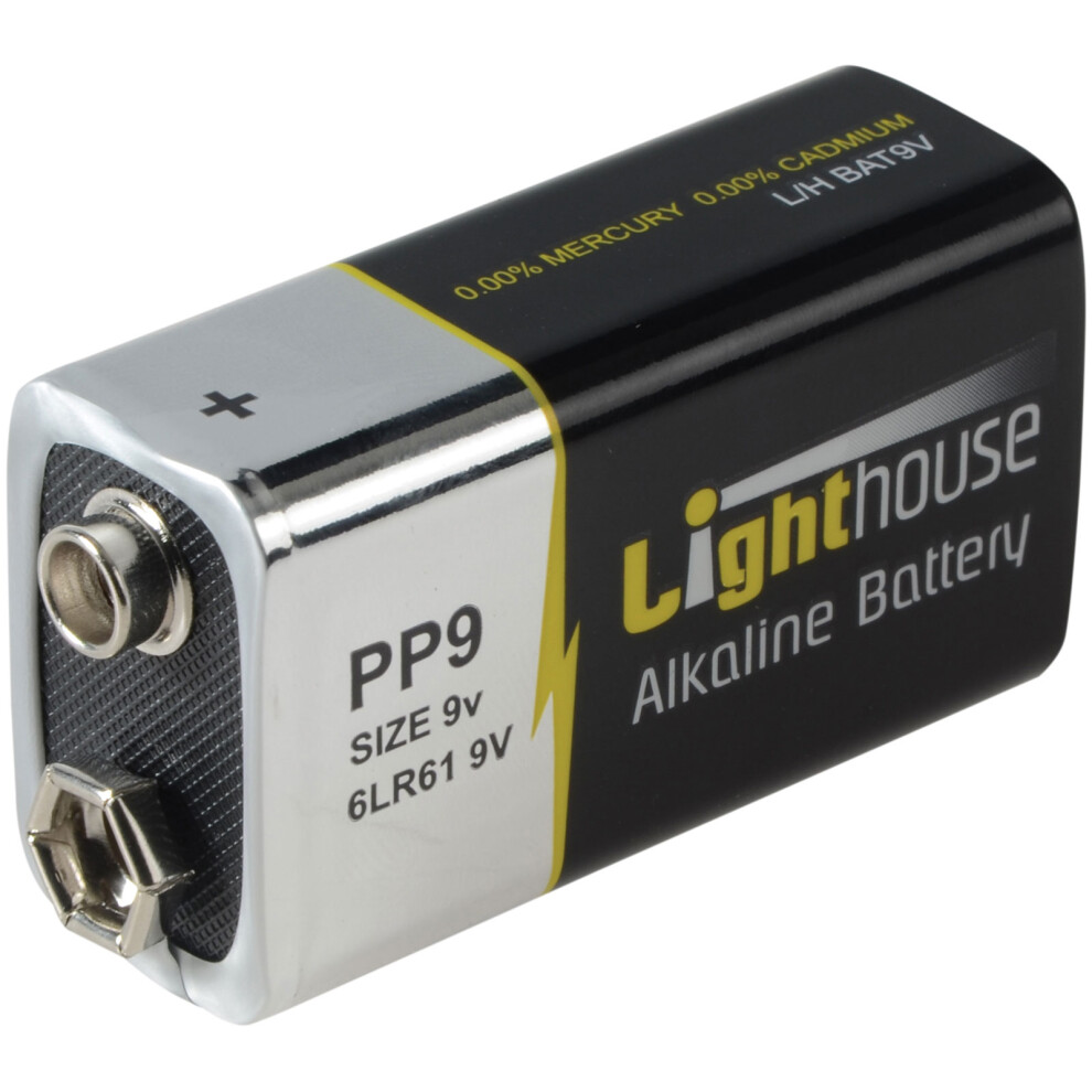 Lighthouse 6LR61 Alkaline Batteries 9v LR61 1100mAh Pack of 1