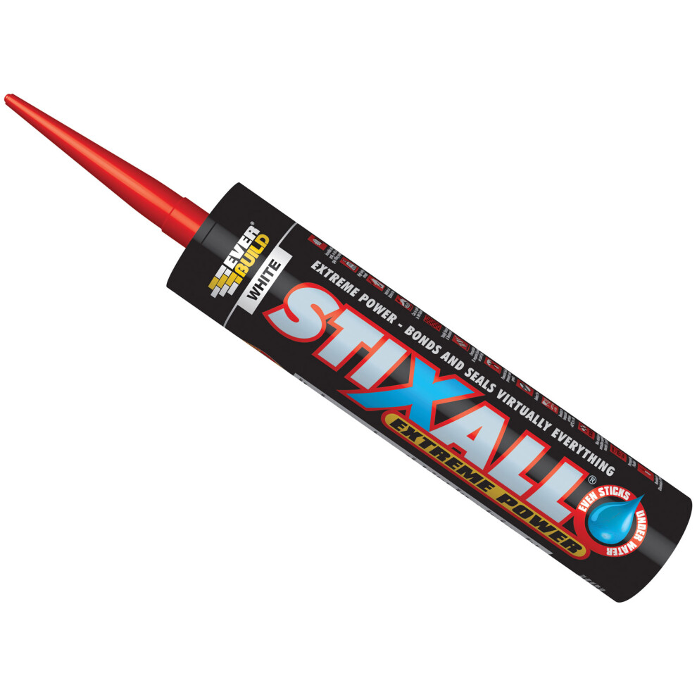 EVERBUILD STIXALL COMBINED ADHESIVE & SEALANT, 290ml CARTRIDGE - WHITE