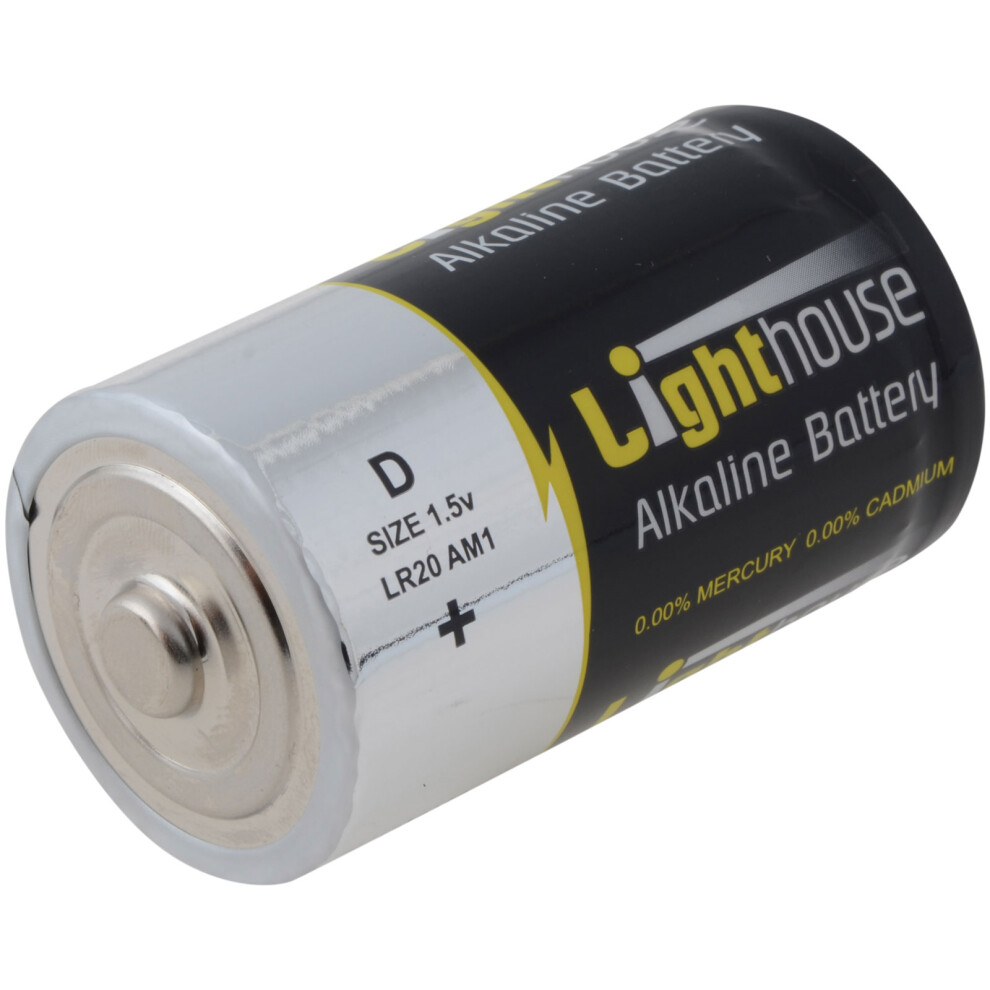Lighthouse LR20 Alkaline Batteries D LR20 14800mAh Pack of 2