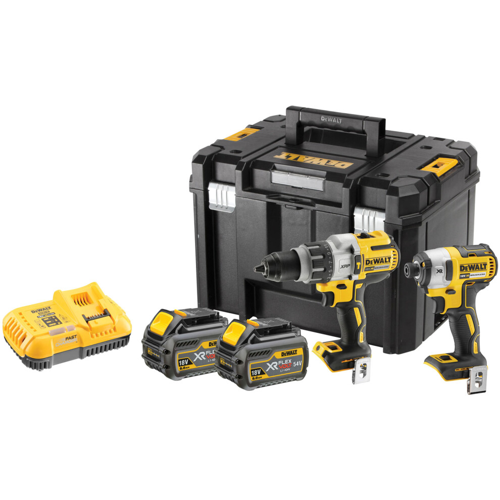 DEWALT DEWDCK276T2T FlexVolt Twin Pack 18 Volt 2 x 18/54 Volt 6.0/2.0Ah Li-Ion