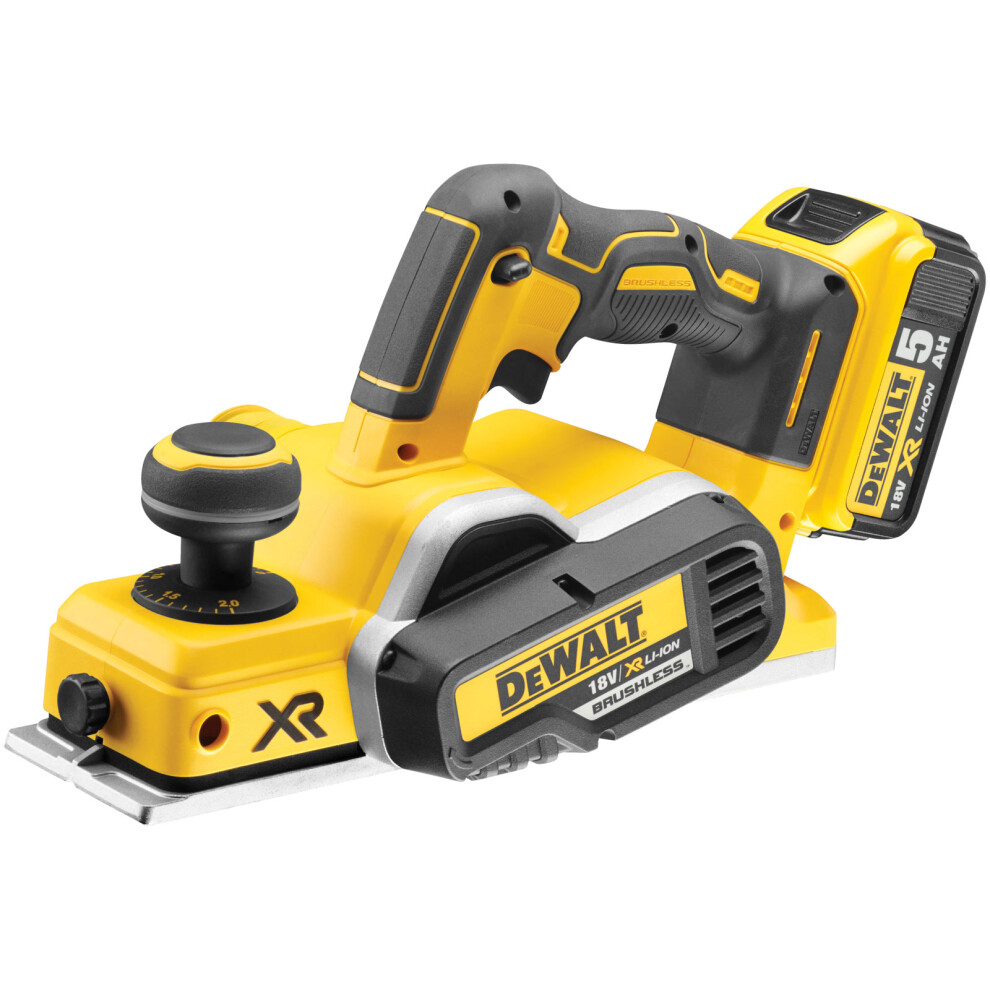 DeWalt DCP580P2-GB XR Brushless Planer 18 Volt 2 x 5.0Ah Li-Ion