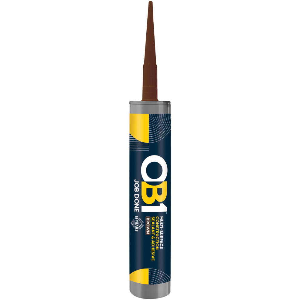 Ob1 Multi-Surface Construction Sealant & Adhesive, Excellent Chemical Resistance, Water Resistant, Weather Resistant, Colour: Brown 5032822004411