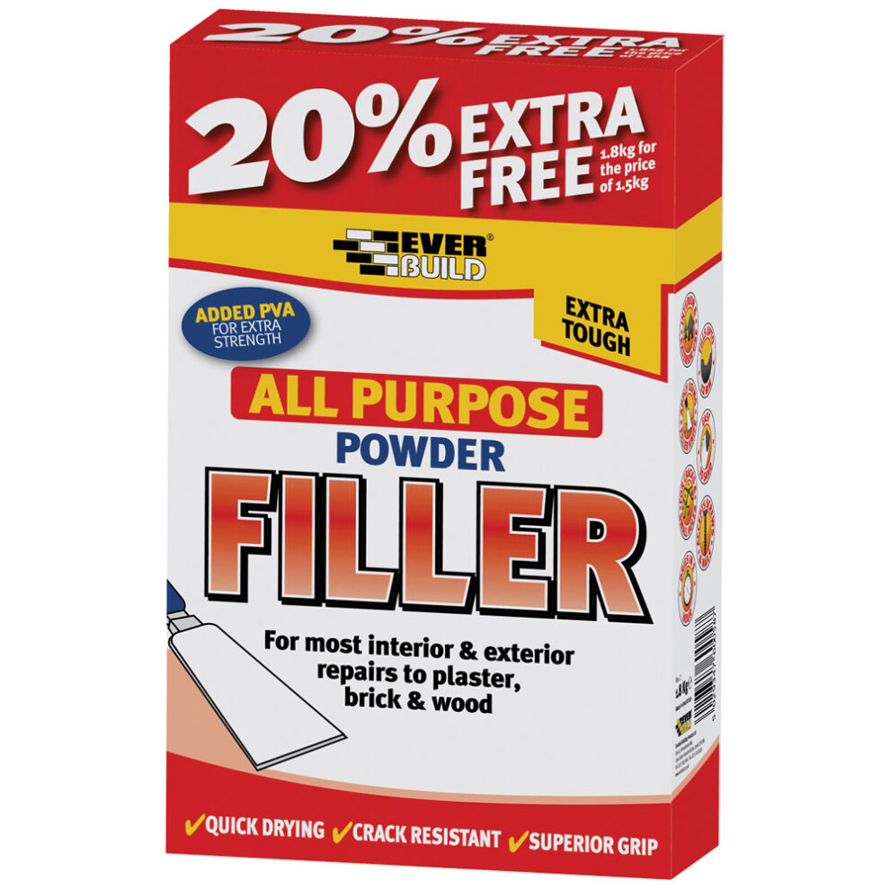 Everbuild All Purpose Powder Filler White 1.5kg