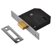 UNION Y-ES-DL-PB-2.5 Essentials 3 Lever Mortice Deadlock Polished Brass 65mm 2.5in Visi