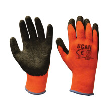 Scan Orange Knitshell Dipped Thermal Work Gloves Size 10 Large Pack of x3 Pairs