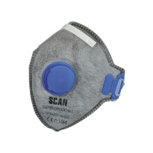 Scan - Fold Flat Disposable Odour Mask Valved FFP2 Protection (Pack 3)