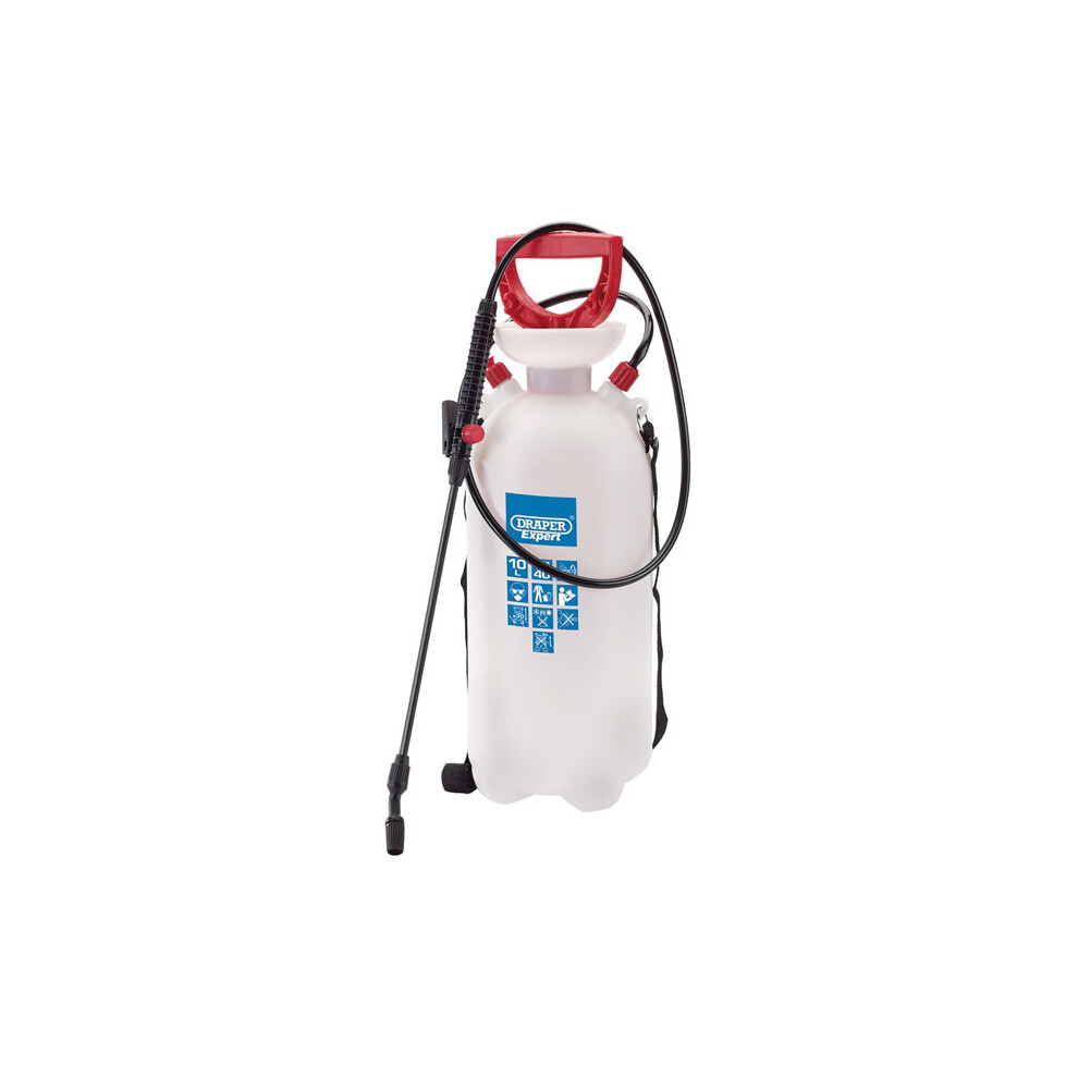 Draper Tools Expert Pump Sprayer Handheld Bottle Fluid Waterer 10 L Red 82460