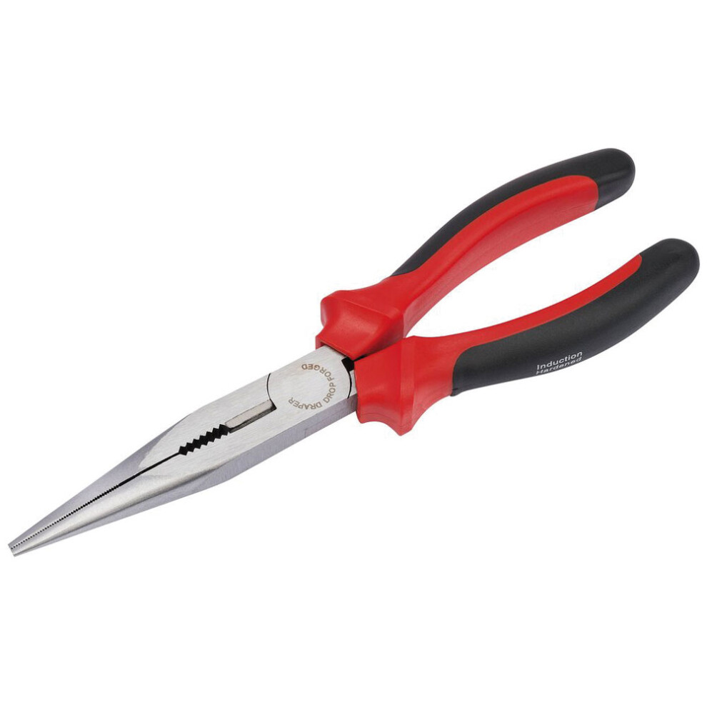 Draper Heavy Duty Long Nose Pliers With Soft Grip Handles, 200Mm