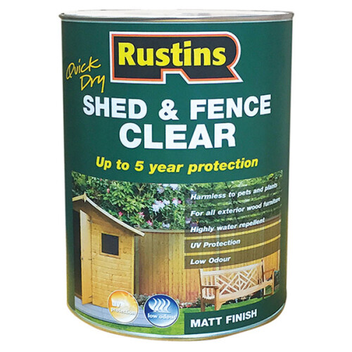 Rustins Rustins FSCL1000 Quick Dry Shed and Fence Clear Protector 1 Litre