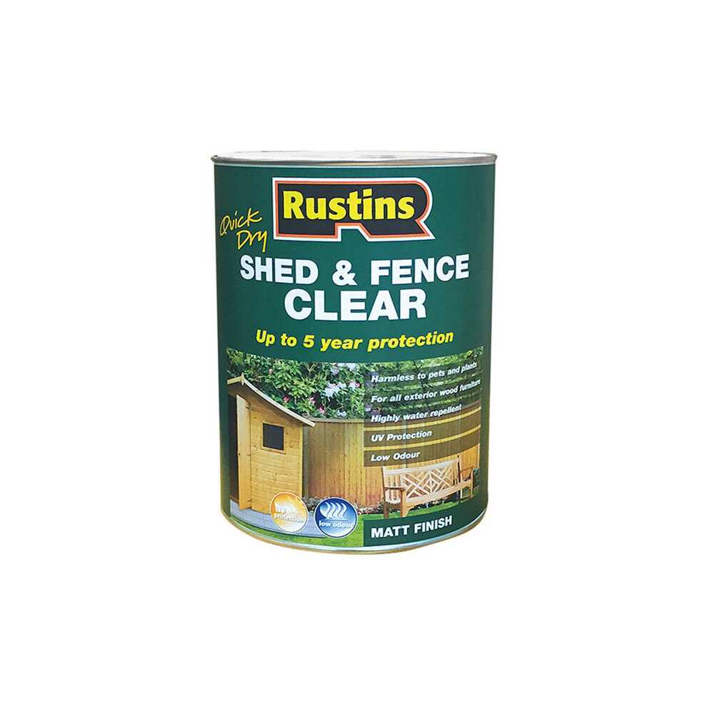 Rustins FSCL1000 Quick Dry Shed and Fence Clear Protector 1 Litre